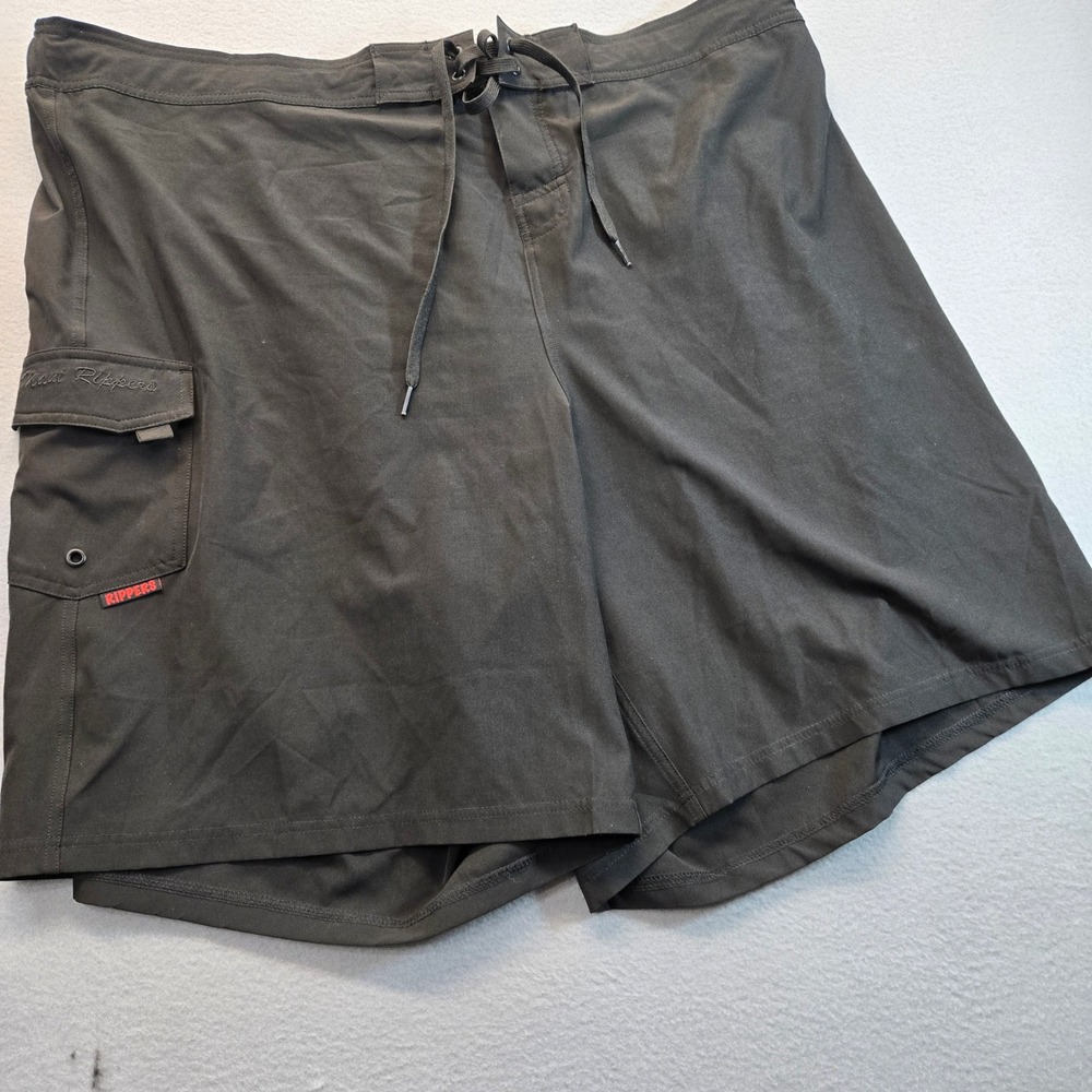 Maui Rippers Mens Black Board‎ Shorts Swim Trunks Cargo Pocket Size 4X Stretch